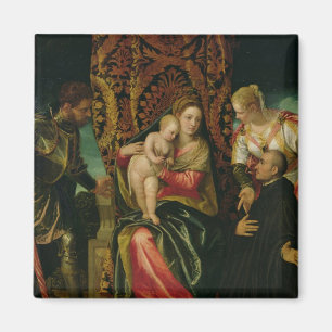 Virgin and Child with a Benedictine monk Magnet