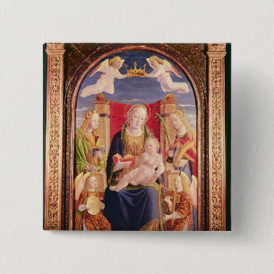 Virgin and Child with angel musicians and saints Button
