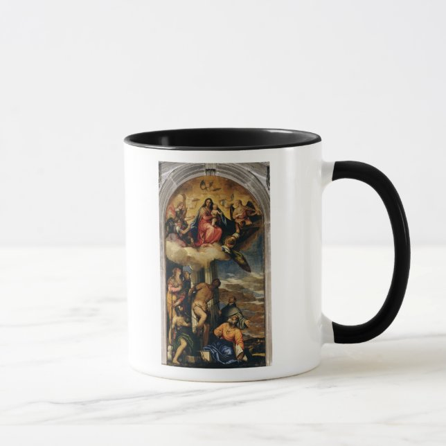 Virgin and Child with angel musicians and Saints Mug (Right)