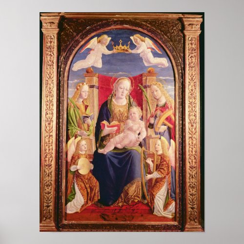 Virgin and Child with angel musicians and saints Poster
