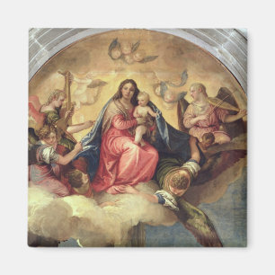 Virgin and Child with angel musicians Magnet