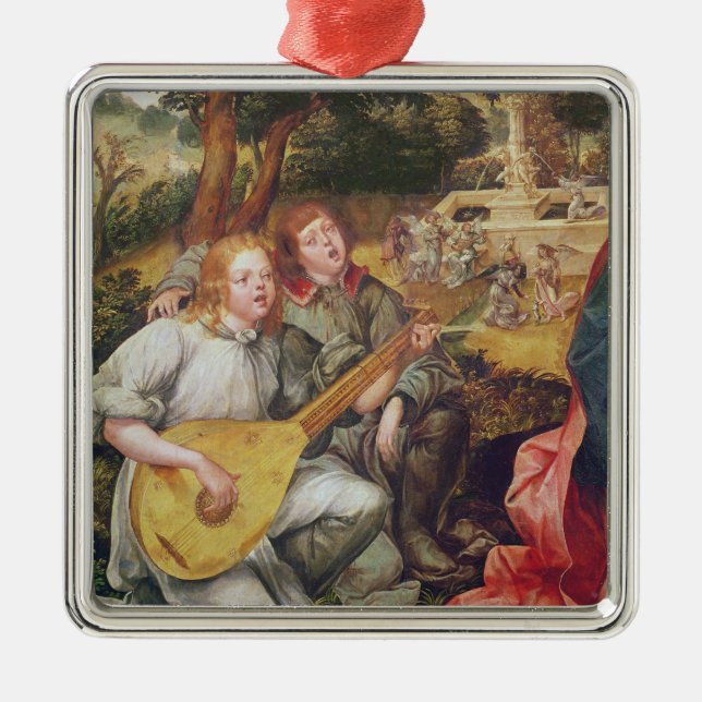 Virgin and Child with Angels Metal Ornament (Front)