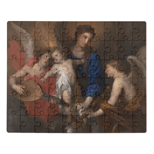 Virgin and Child with Music Making Angels Jigsaw Puzzle