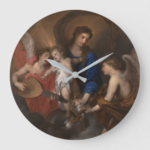 Virgin and Child with Music Making Angels Large Clock