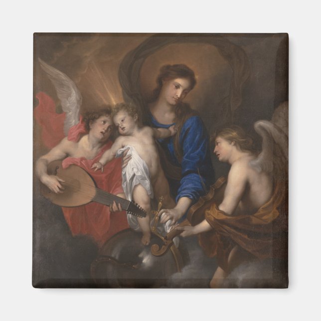 Virgin and Child with Music Making Angels Magnet (Front)