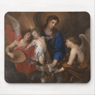 Virgin and Child with Music Making Angels Mouse Pad