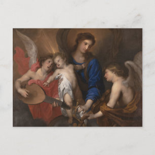 Virgin and Child with Music Making Angels Postcard