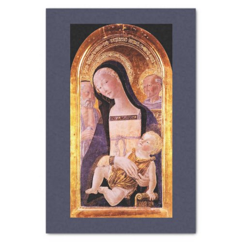 VIRGIN AND CHILD WITH SAINTS by Neroccio Christmas Tissue Paper