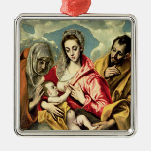 Virgin and Child with SS. Anne and Joseph Metal Ornament