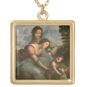 Virgin and Child with St. Anne, c.1510 Gold Plated Necklace