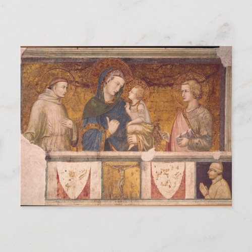 Virgin and Child with St Francis and St John Postcard
