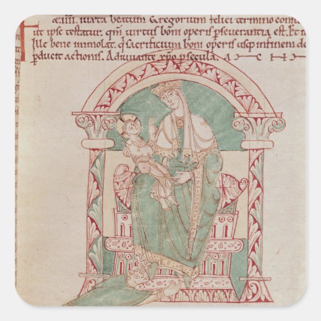 Virgin and Child with St. Gregory the Great Square Sticker (Front)