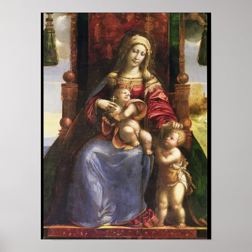 Virgin and Child with the infant St John Poster