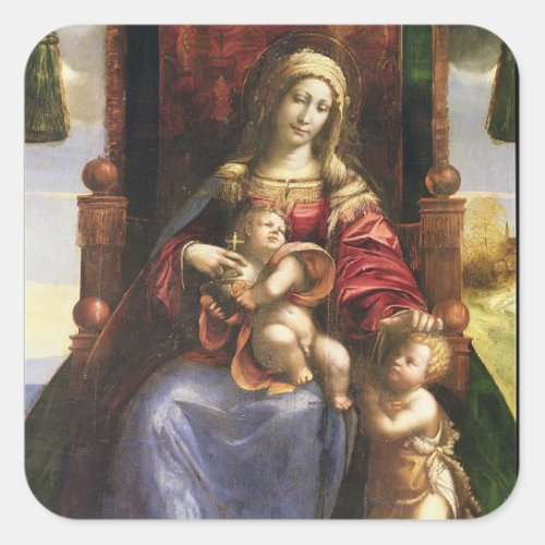 Virgin and Child with the infant St John Square Sticker