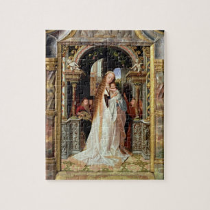 Virgin and Child with Three Angels, central panel Jigsaw Puzzle