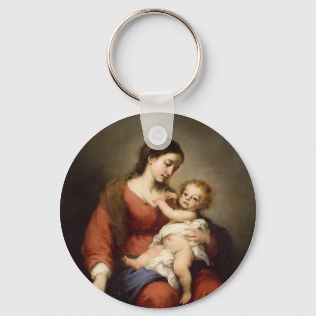 Virgin and Christ Child Keychain (Front)