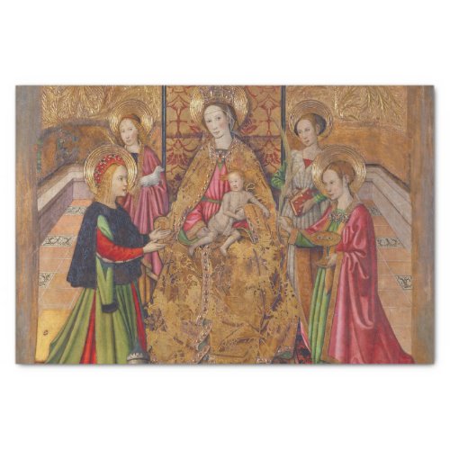 Virgin and Saints by Jaume Huguet Tissue Paper