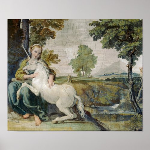 Virgin and Unicorn  Domenichino Palazzo Farnese Poster