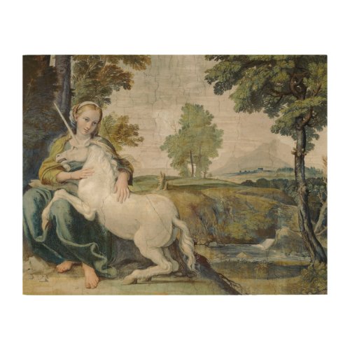 Virgin and Unicorn _ Domenichino Palazzo Farnese Wood Wall Art