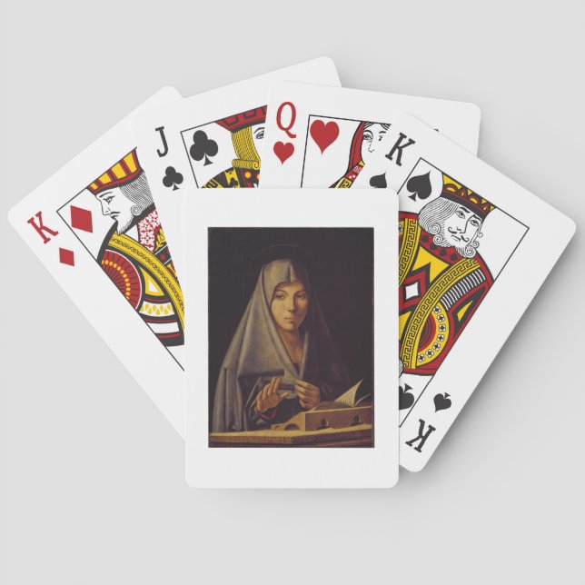 Virgin Annunciate (oil on panel) Poker Cards (Back)