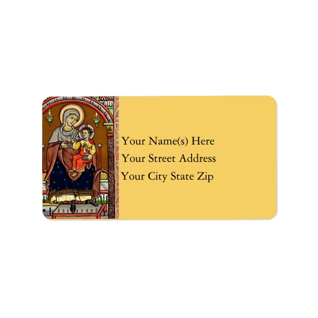 Virgin & Child Vintage Address Label (Front)