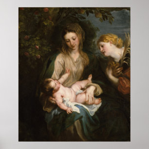 Virgin & Child with Saint Catherine of Alexandria Poster