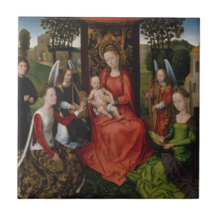 Virgin & Child with Saints Catherine of Alexandria Tile