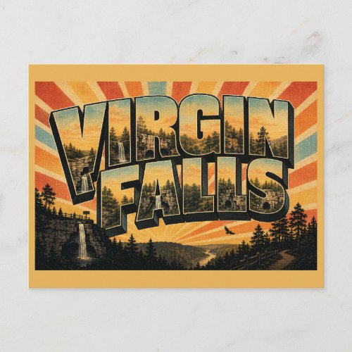 Virgin Falls TN Cave Waterfall Forest Art Postcard