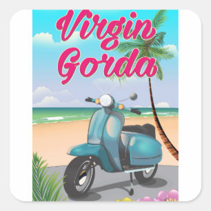 Virgin Gorda British virgin Islands Square Sticker