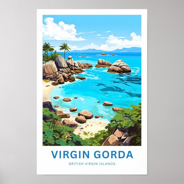 Virgin Gorda British Virgin Islands Travel Print (Front)