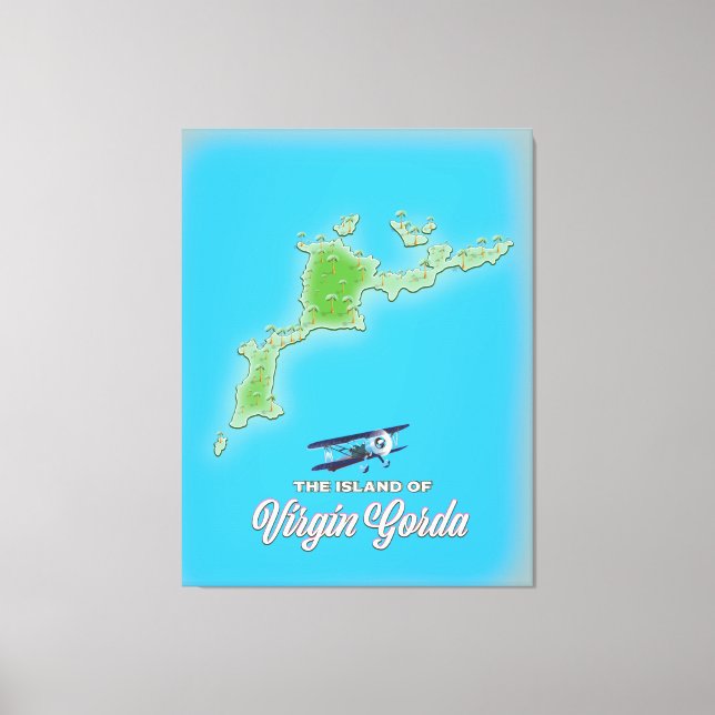 Virgin Gorda Map Canvas Print (Front)