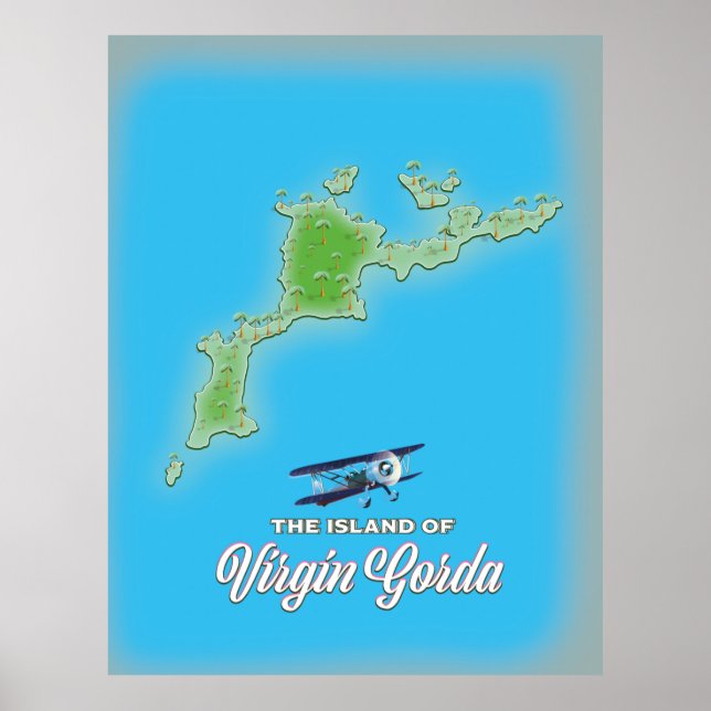 Virgin Gorda Map Poster (Front)