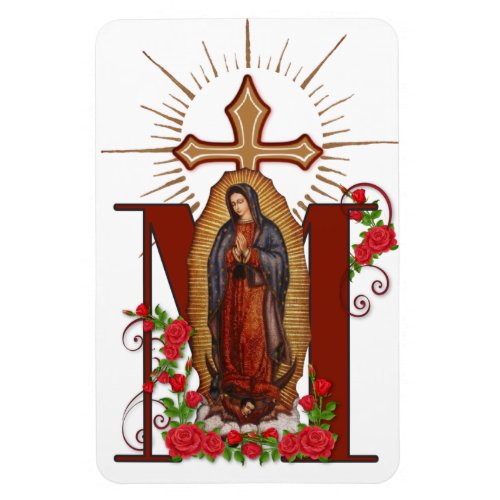 Virgin Guadalupe Catholic Religious Marian Cross Magnet