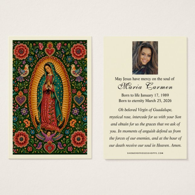 Virgin Guadalupe Mexican Folk Art Funeral  (Front & Back)