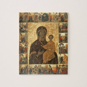 Virgin Hodegetria Icon of Smolensk, c.1450 (temper Jigsaw Puzzle