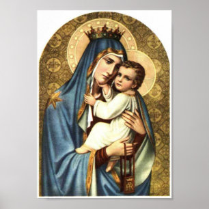 Virgin holy mother Mary, saint mary,vintage mama Poster
