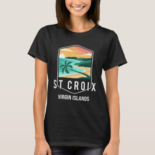 Virgin Islands Beach Sunset Palm Tree St Croix Vac T_Shirt
