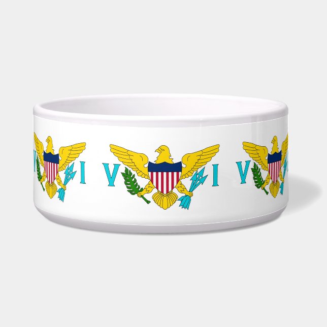 Virgin Islands Flag Pet Bowl (Front)