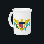 Virgin Islands Flag Pitcher<br><div class="desc">Add a touch of island elegance to your beverage service with our pitcher featuring the flag of the Virgin Islands! Designed to merge functionality with cultural pride, this Virgin Islands-themed pitcher is more than just a drinkware item; it’s a celebration of the territory’s vibrant heritage. The refined design prominently displays...</div>