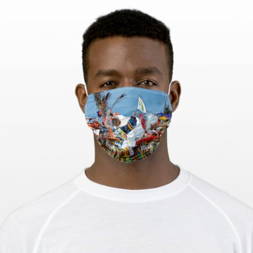 Virgin Islands Flags USVI Mocko Jumbies Madras Adult Cloth Face Mask