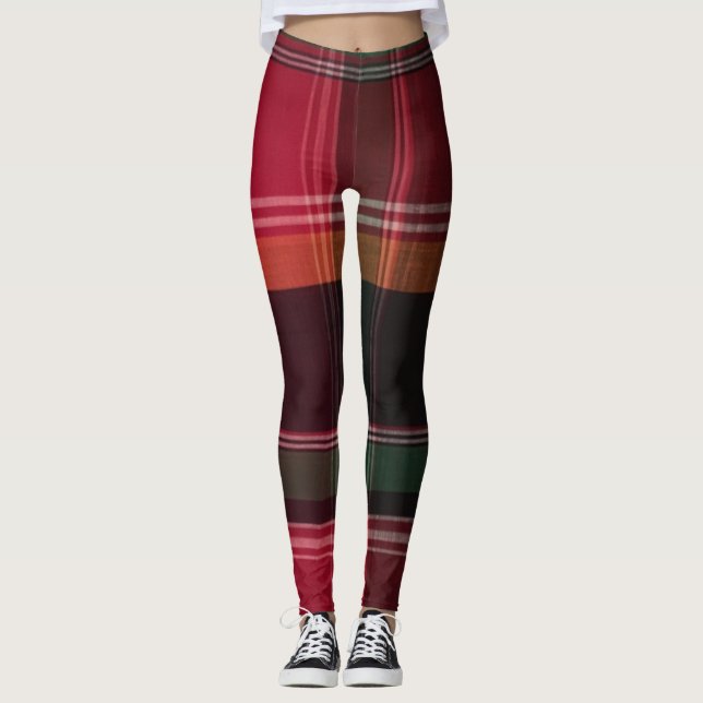 Virgin Islands Madras Plaid Leggings (Front)