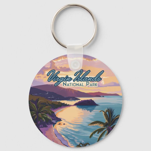 Virgin Islands National Park Beach St John  Keychain (Front)