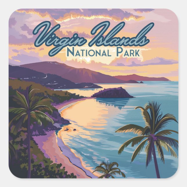 Virgin Islands National Park Beach St John  Square Sticker (Front)