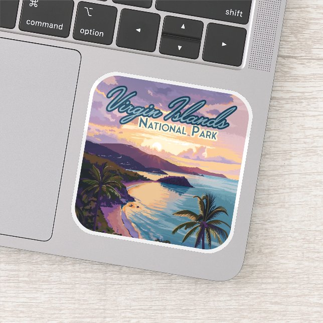 Virgin Islands National Park Beach St John  Sticker (Detail)