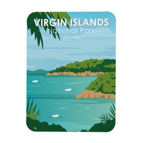 Virgin Islands National Park Boating Vintage Magnet