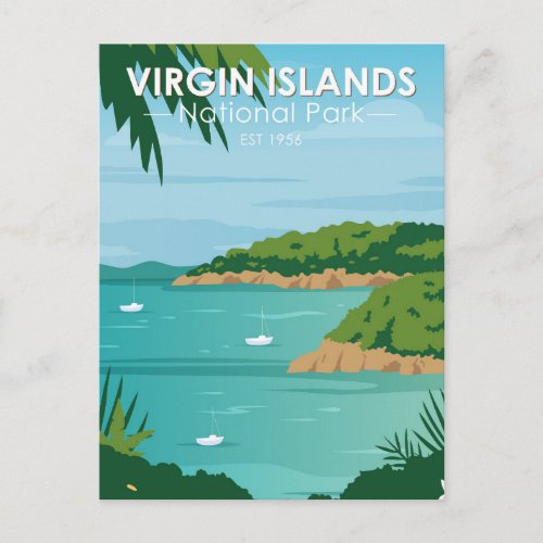 Virgin Islands National Park Boating Vintage Postcard