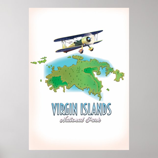 Virgin Islands National Park map Poster (Front)