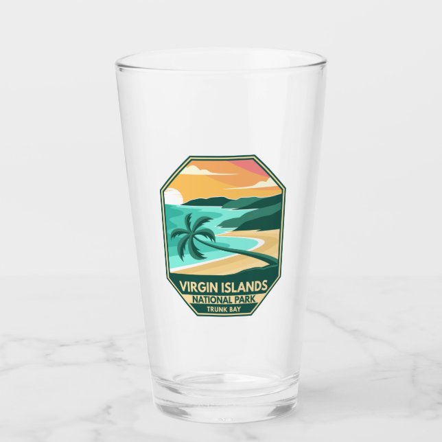 Virgin Islands National Park Minimal Retro Emblem Glass (Front)
