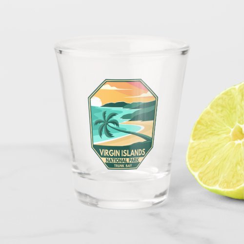 Virgin Islands National Park Minimal Retro Emblem Shot Glass