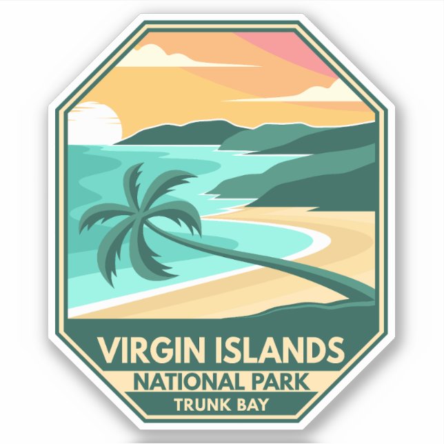 Virgin Islands National Park Minimal Retro Emblem Sticker (Front)